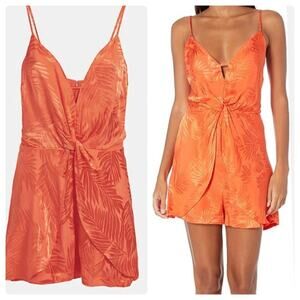 NWT Guess Jennifer Lopez Desta Romper in Tangerine Orange